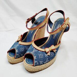 Louis Vuitton Sandals Women Blue Cotton 499-071425
